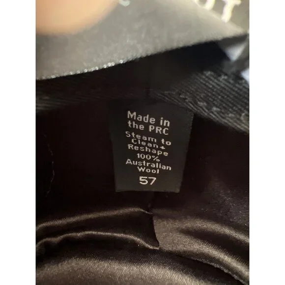 Gigi Pip Fedora Hat Womens Size 57 M Beige - Brown Band 100% Australian Wool NWT - Picture 7 of 16